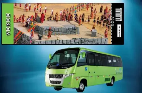Biglietto per Inti Raymi 2027. Sezione verde + bus turistico.